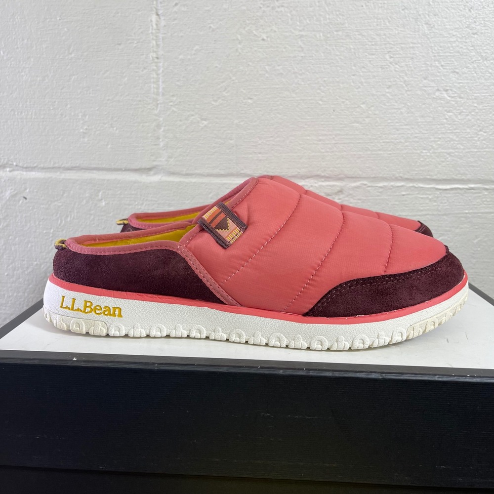 L.L. Bean Pink Burgundy Comfort Mountain Classic Quilted Slip On Women's 10 M